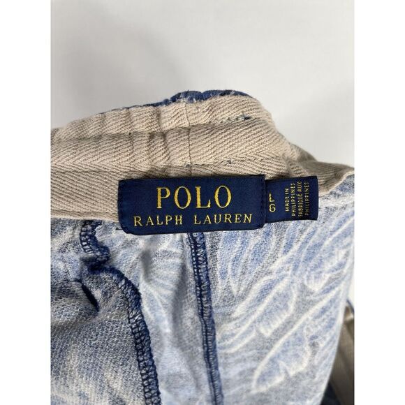 Polo Ralph Lauren‎ Men's Large Navy Blue White Beach Pattern Jersey Shorts - Picture 6 of 10